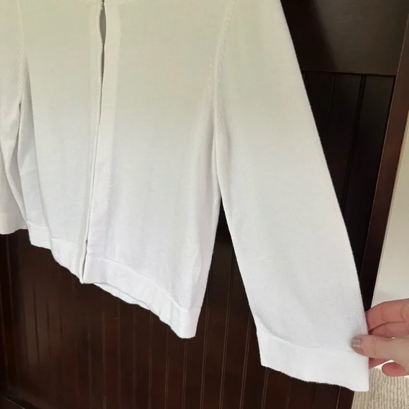 LILLY PULITZER Knit Cropped 3/4 Sleeve Cardigan Preppy Old Money Parisian Size M - Picture 9 of 13